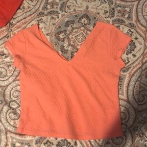 Coral v neck shirt